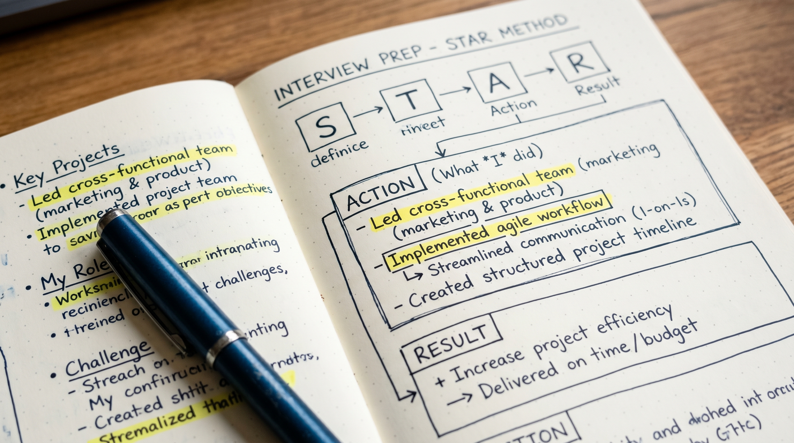 Interview prep notes with STAR format